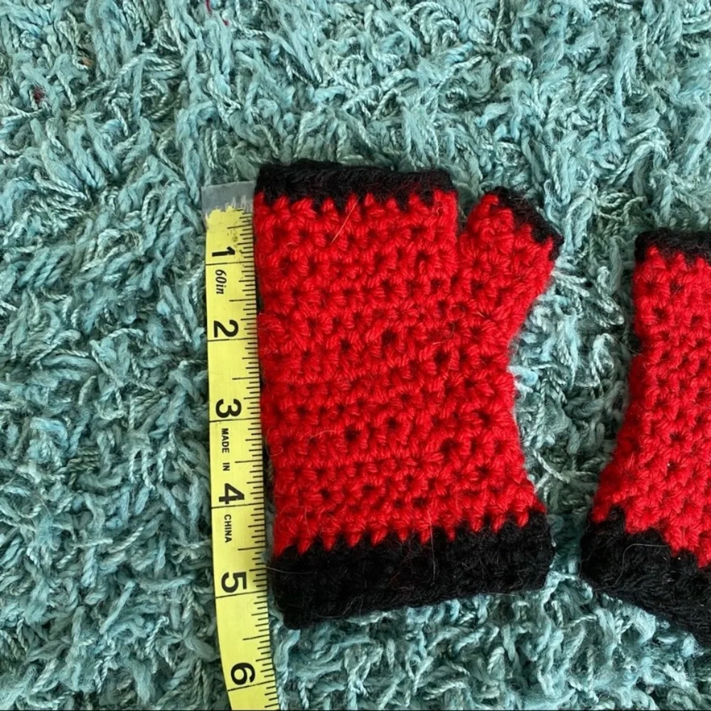 Hand knit Boys Fingerless Mittens